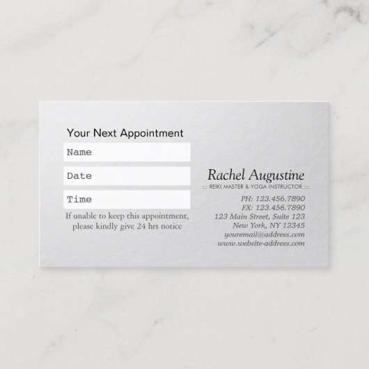 YOGAスタジオメディテーション霊気インストラクター金ゴールドロータス 予約カード (裏面)