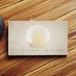 YOGAスタジオロイヤリティパンチ瞑想ポーズZENサイン ロイヤリティカード
