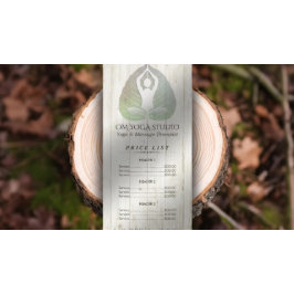 YOGAスタジオ価格リスト瞑想ポーズボディリーフ ラックカード