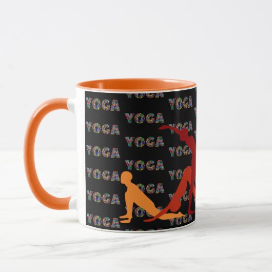 YogaポーズするセラミックギフトコーヒーカップMug マグカップ (左)