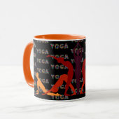 YogaポーズするセラミックギフトコーヒーカップMug マグカップ (正面左)