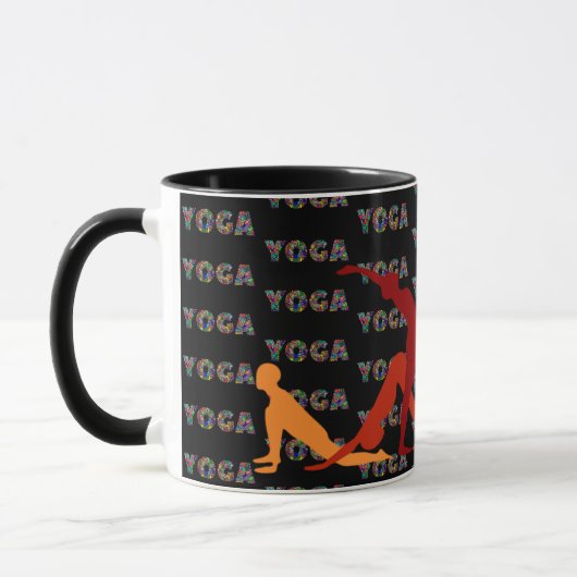 YogaポーズするセラミックギフトコーヒーカップMug マグカップ (左)