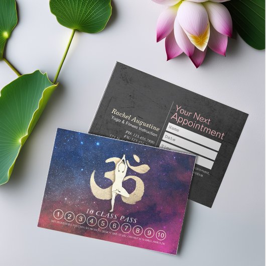 YOGAポーズOMシンボルクラスパスロイヤリティアポイントメント 予約カード