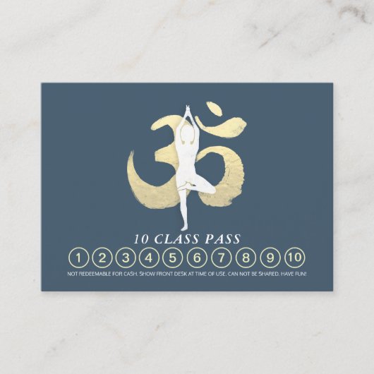 YOGAポーズOMシンボルクラスパスロイヤリティアポイントメント 予約カード (正面)