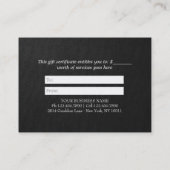 YOGAマッサージギフト証明書ブルー金ゴールドZENシンボル 割引カード (裏面)