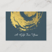 YOGAマッサージギフト証明書ブルー金ゴールドZENシンボル 割引カード (正面)