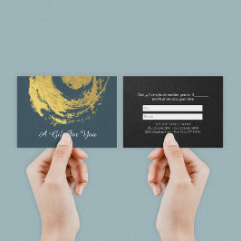 YOGAマッサージギフト証明書ブルー金ゴールドZENシンボル 割引カード