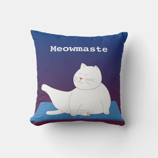 Yoga子猫装飾用クッション、16インチx 16インチ クッション (正面)