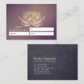 YOGA瞑想インストラクターギフト証明書蓮 割引カード (正面/裏面)