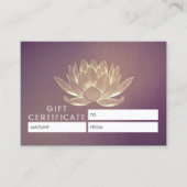 YOGA瞑想インストラクターギフト証明書蓮 割引カード (正面)