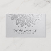 YOGA瞑想インストラクターホワイト&シルバーマンダラ 名刺 (正面)