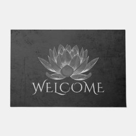 YOGA瞑想インストラクターロータスウェルカムドオーマット ドアマット