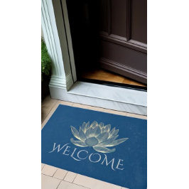 YOGA瞑想インストラクターロータスウェルカムドオーマット ドアマット