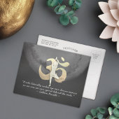 YOGA瞑想インストラクター引用文ツリーポーズOMサイン ポストカード