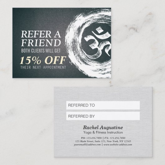 YOGA瞑想インストラクター紹介OM禅記号 紹介カード (正面/裏面)