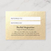 YOGA瞑想インストラクター金ゴールドロータス紹介 紹介カード (裏面)