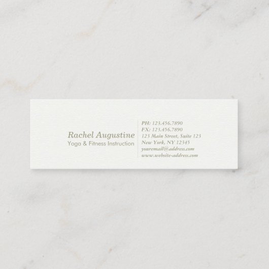 YOGA瞑想エレガントインストラクターマンダラフローラ スキニー名刺 (裏面)
