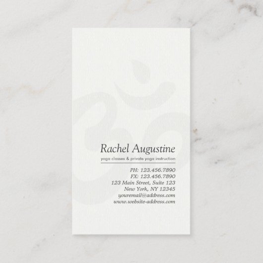 YOGA瞑想エレガントインストラクターマンダラフローラ 名刺 (裏面)