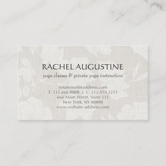 YOGA瞑想エレガントインストラクターマンダラフローラ 名刺 (裏面)