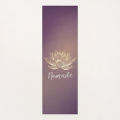 YOGA瞑想霊気インストラクターパープル金ゴールドロータス ヨガマット (正面)