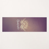 YOGA瞑想霊気インストラクターパープル金ゴールドロータス ヨガマット (正面(横))