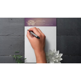 YOGA瞑想霊気インストラクターパープル金ゴールドロータス レターヘッド