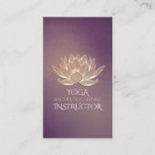 YOGA瞑想霊気インストラクターパープル金ゴールドロータス 名刺 (正面)