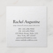 YOGA瞑想霊気インストラクターブルー&金ゴールドロータス スクエア名刺 (裏面)