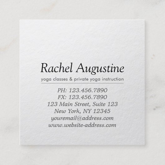 YOGA瞑想霊気インストラクターブルー&金ゴールドロータス スクエア名刺 (裏面)