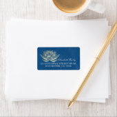 YOGA瞑想霊気インストラクターブルー&金ゴールドロータス ラベル (インサイチュ)