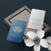 YOGA瞑想霊気インストラクターブルー&金ゴールドロータス 名刺