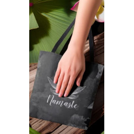 YOGA瞑想霊気インストラクター白黒ロータス トートバッグ