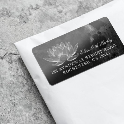 YOGA瞑想霊気インストラクター白黒ロータス ラベル