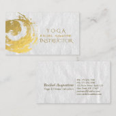 YOGA金エレガント箔ブラシストローク禅シンボルバス 名刺 (正面/裏面)