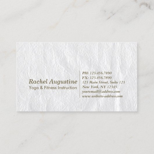 YOGA金エレガント箔ブラシストローク禅シンボルバス 名刺 (裏面)