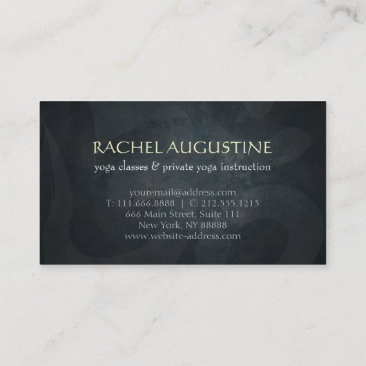 YOGA金エレガント箔ブラシストローク禅シンボル 名刺 (裏面)