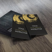 YOGA金エレガント箔ブラシストローク禅シンボル 名刺