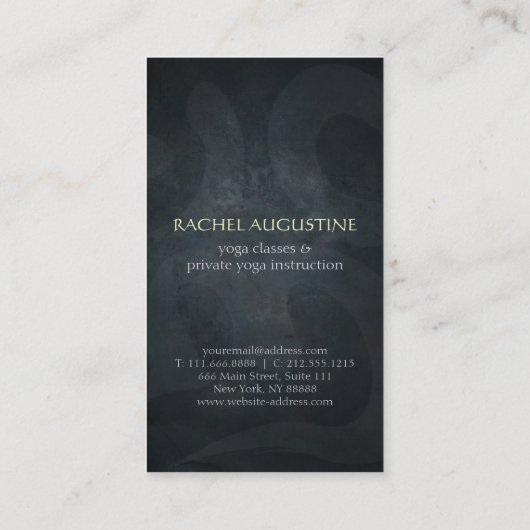 YOGA金エレガント箔ブラシストローク禅シンボル 名刺 (裏面)