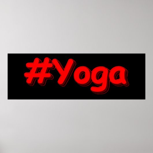 「#Yoga」かわいいデザイン。買今 ポスター (正面)