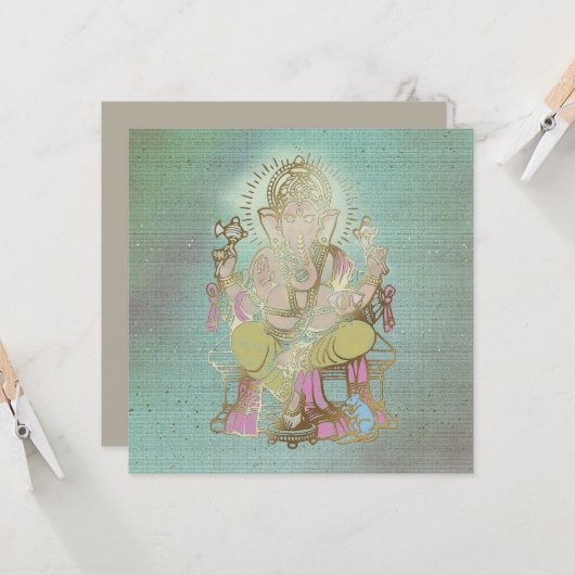 YOGA – グリーティングカード, Ganesha カード (正面/裏面インサイチュ)