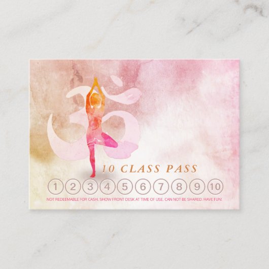 YOGA 10クラスパスアポイントメント瞑想ポーズルーム 予約カード (正面)