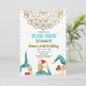 Yoga adult birthday party invitation 招待状 (スタンド正面)