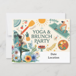Yoga and Brunch Party invitation ポストカード