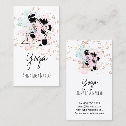 *~*  Yoga AP33 Rainbow Spiritual Chakra Plant 名刺 (正面/裏面)