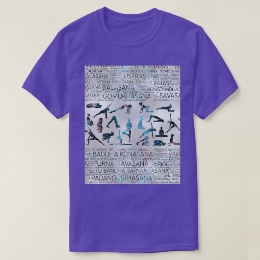 Yoga Asanasがサンスクリット語のArt Labradoliteをポーズ Tシャツ (デザイン正面)
