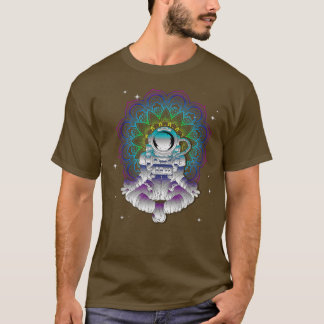Yoga Astronaut Mandala Zen Meditation Lotus Pose T Tシャツ