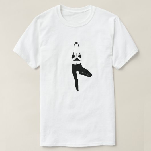 Yoga Baum Pose, schwarz Tシャツ (デザイン正面)
