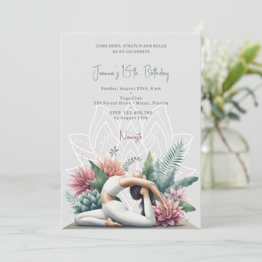 Yoga birthday party 招待状 (スタンド正面)