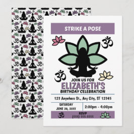 Yoga Birthday Party Invitation 招待状