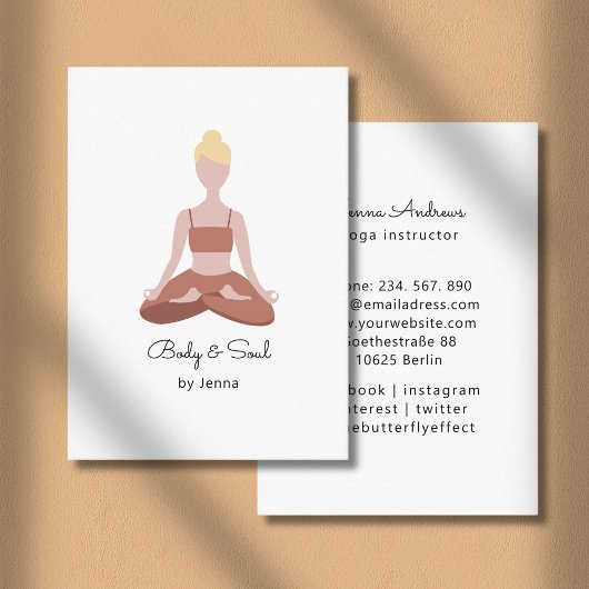  Yoga Business Card Visitenkarte 名刺